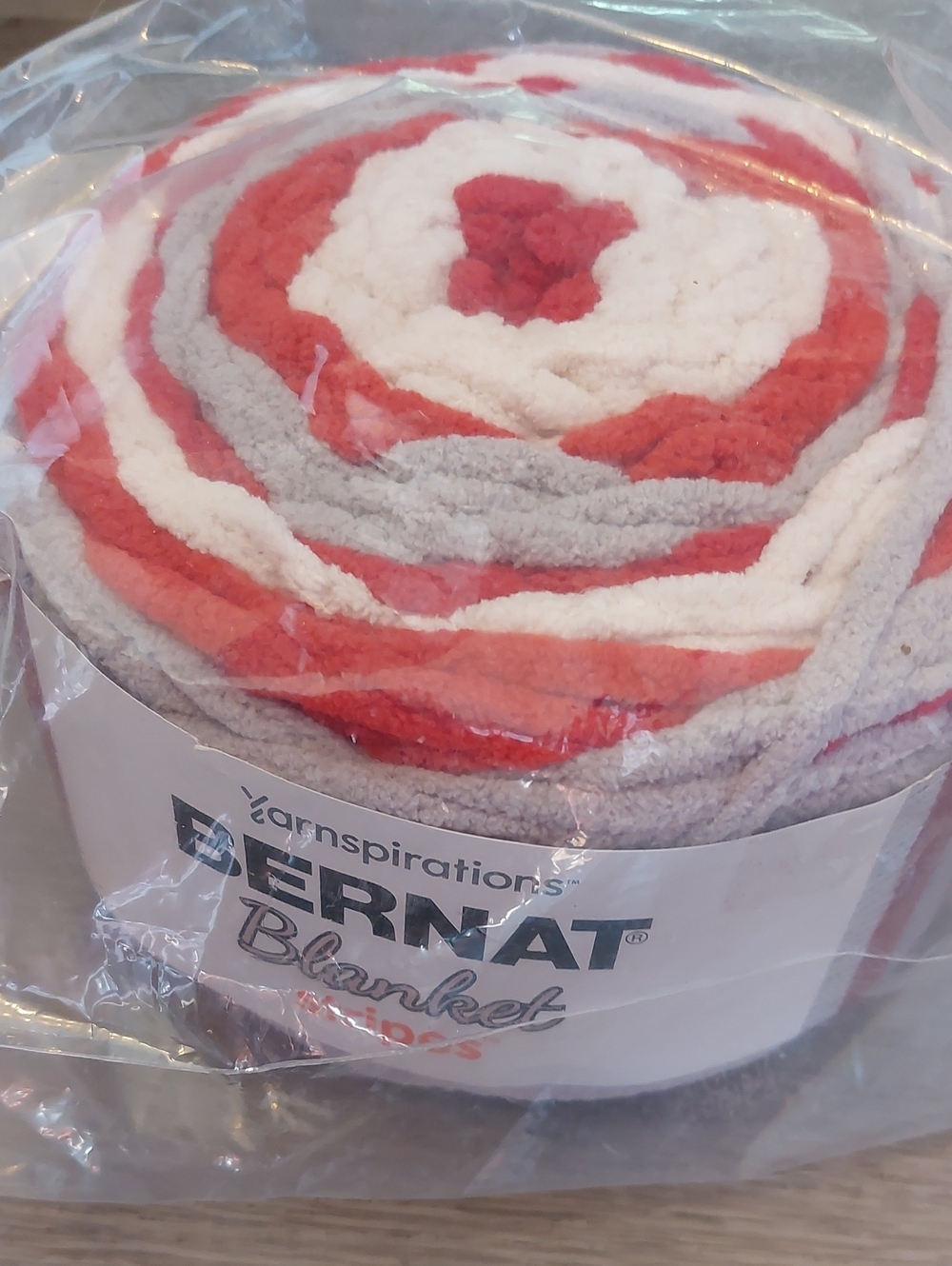Bernat Blanket Stripes Yarn - Red Alert Colorway (300g Cake)